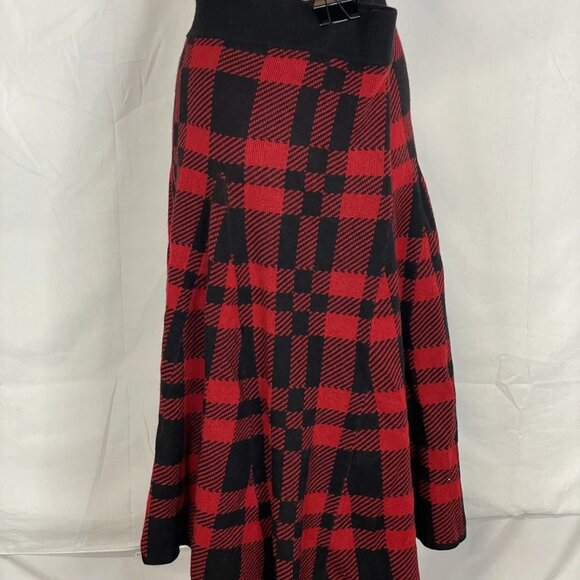 Polo Ralph Lauren Women’s Plaid Merino Wool A-Line Midi Skirt - Picture 2 of 6